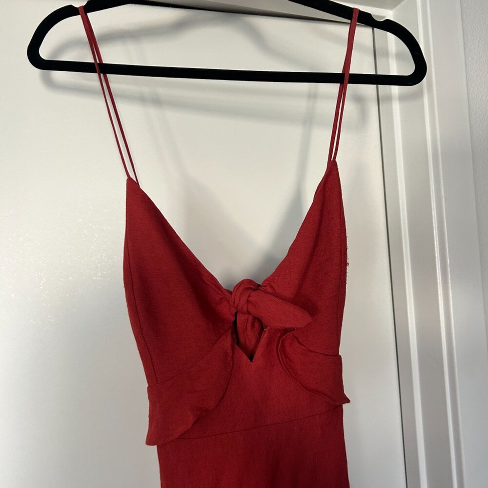 Isalis Red Ruffle Bow Dress - Picture 3 of 9